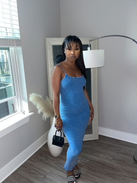 Light Blue Body Con Dess
